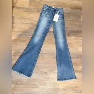 Freckled poppy blue Flare Jeans